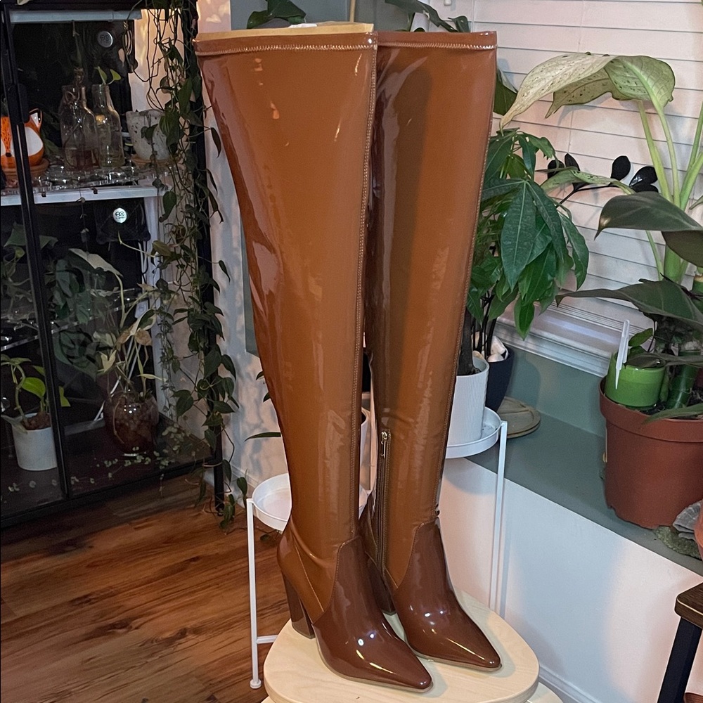 JLO Brown Over-the-Knee Boots